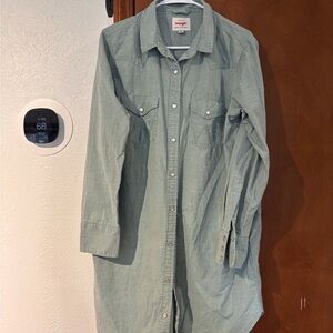 Wrangler Mint Green Denim Shirt Dress